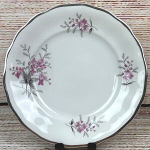 Favolina‎ Karolina Jarolina Porcelain Salad Plate 3879 Floral Silver Scalloped 8